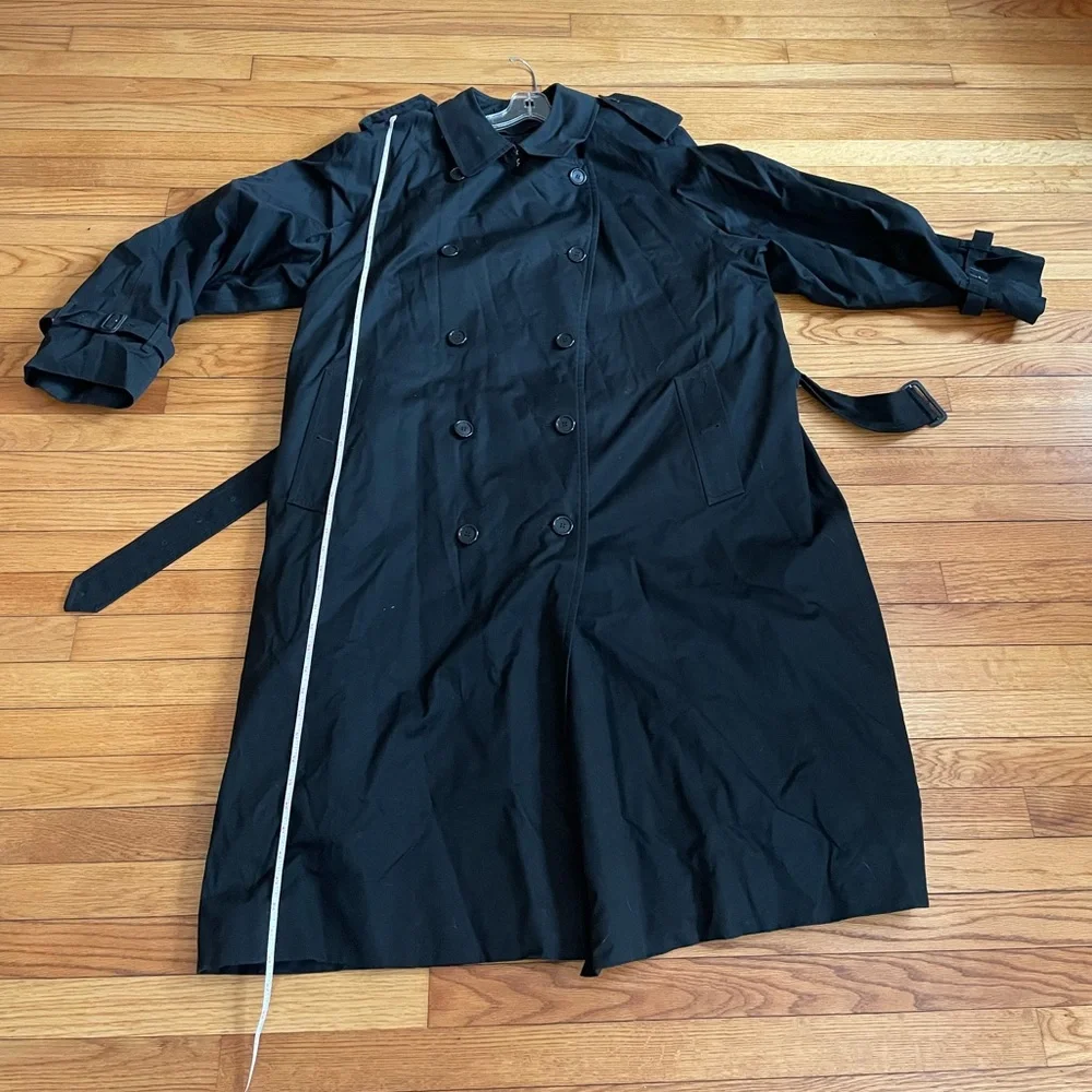 Burberry Men’s 2XL Double-Breasted Belted Long Trench Coat in Black - Picture 1 of 11